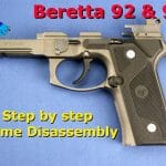 Beretta 92FS and 96 frame disassembled for gunsmithing tutorial
