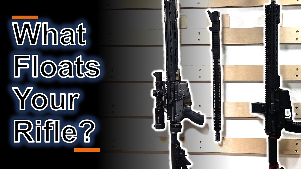 M-LOK rifles mounted using the HangAR StealthMount wall display system on slat wall panels