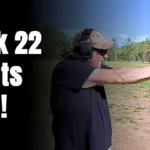 Glock 22 9mm conversion with Alpha Wolf slide and barrel being fired at the range